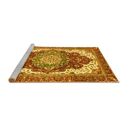 Sideview of Machine Washable Persian Yellow Traditional Rug, wshabs3265yw
