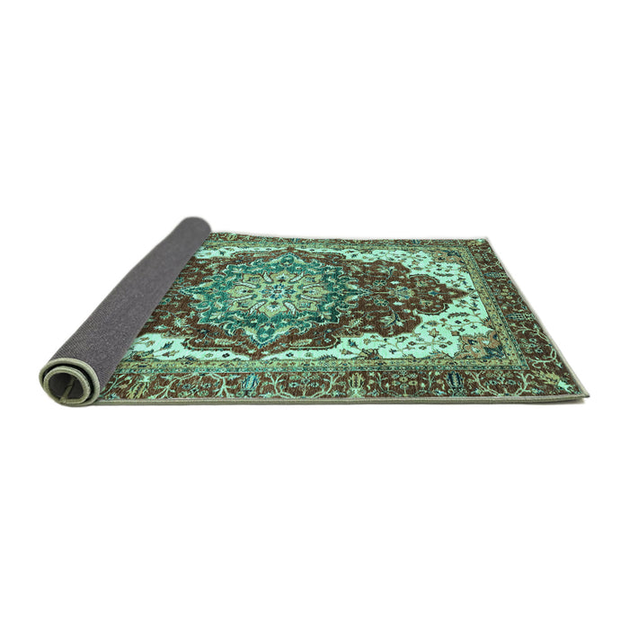 Sideview of Persian Turquoise Traditional Rug, abs3265turq