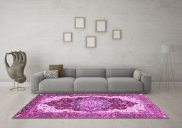 Machine Washable Persian Purple Traditional Area Rugs in a Living Room, wshabs3265pur