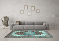 Machine Washable Persian Light Blue Traditional Rug, wshabs3265lblu