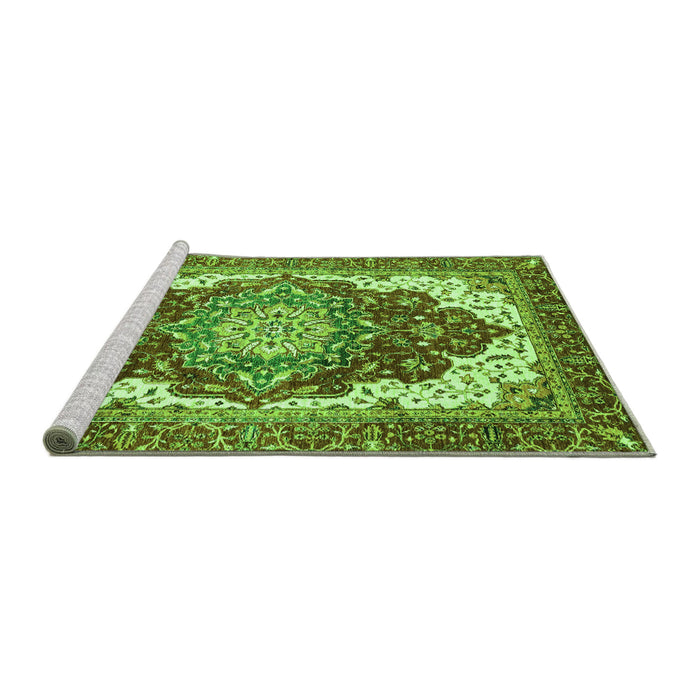 Sideview of Machine Washable Persian Green Traditional Area Rugs, wshabs3265grn
