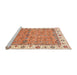 Sideview of Machine Washable Abstract Red Rug, wshabs3266