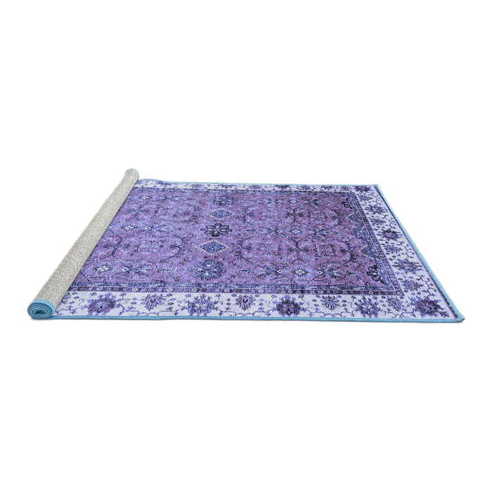 Sideview of Machine Washable Oriental Blue Traditional Rug, wshabs3266blu