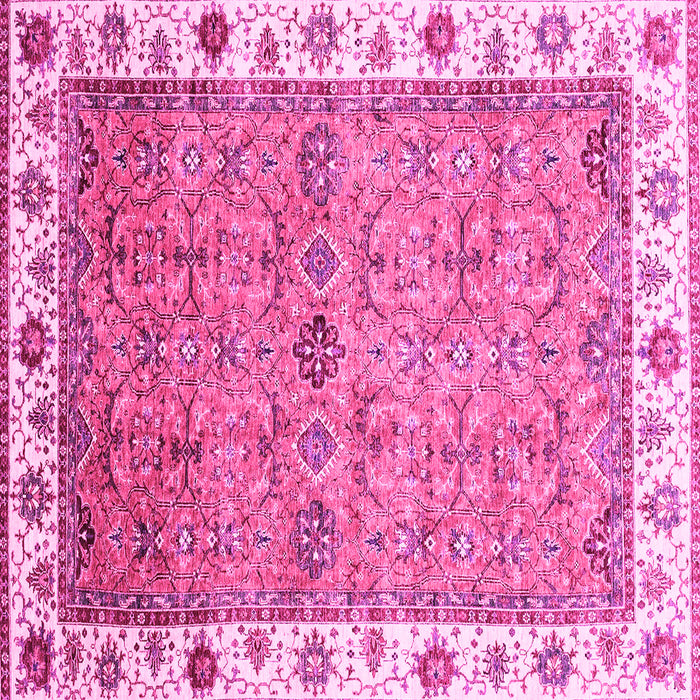 Square Machine Washable Oriental Pink Traditional Rug, wshabs3266pnk