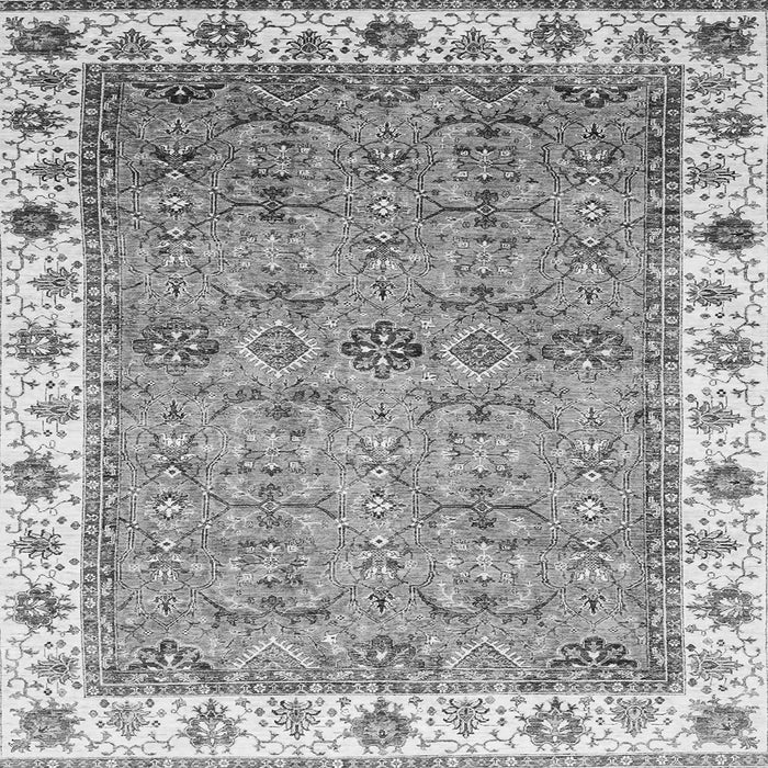 Square Machine Washable Oriental Gray Traditional Rug, wshabs3266gry