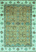 Machine Washable Oriental Turquoise Traditional Area Rugs, wshabs3266turq