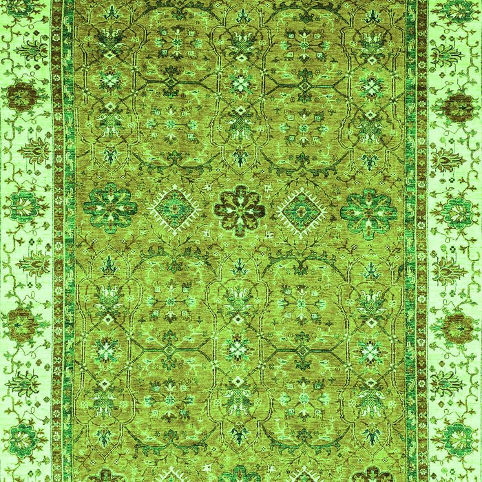Machine Washable Oriental Green Traditional Area Rugs, wshabs3266grn