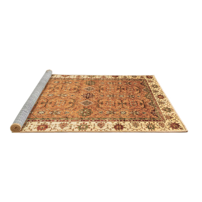 Sideview of Machine Washable Oriental Brown Traditional Rug, wshabs3266brn