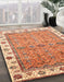 Abstract Red Oriental Rug in Family Room, abs3266