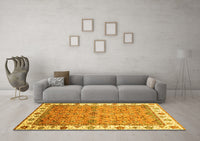 Machine Washable Oriental Yellow Traditional Rug, wshabs3266yw