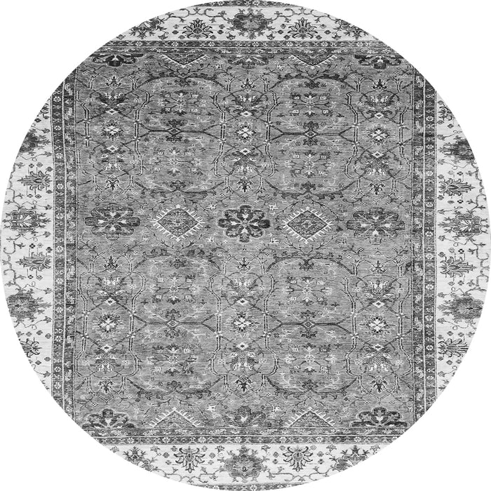 Round Oriental Gray Traditional Rug, abs3266gry