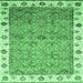 Square Oriental Emerald Green Traditional Rug, abs3266emgrn