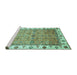 Sideview of Machine Washable Oriental Turquoise Traditional Area Rugs, wshabs3266turq