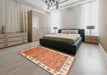 Machine Washable Abstract Red Rug in a Bedroom, wshabs3266