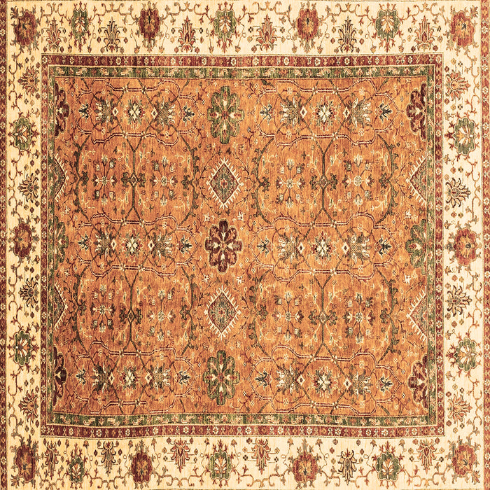 Square Machine Washable Oriental Brown Traditional Rug, wshabs3266brn
