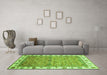 Machine Washable Oriental Green Traditional Area Rugs in a Living Room,, wshabs3266grn