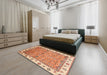 Abstract Red Oriental Rug in a Bedroom, abs3266