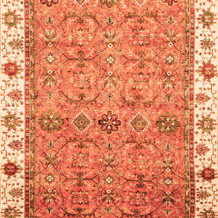 Machine Washable Oriental Orange Traditional Area Rugs, wshabs3266org
