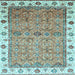 Square Oriental Light Blue Traditional Rug, abs3266lblu