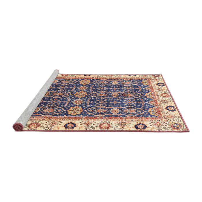 Sideview of Machine Washable Abstract Rosy-Finch Purple Rug, wshabs3267