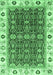 Machine Washable Oriental Emerald Green Traditional Area Rugs, wshabs3267emgrn