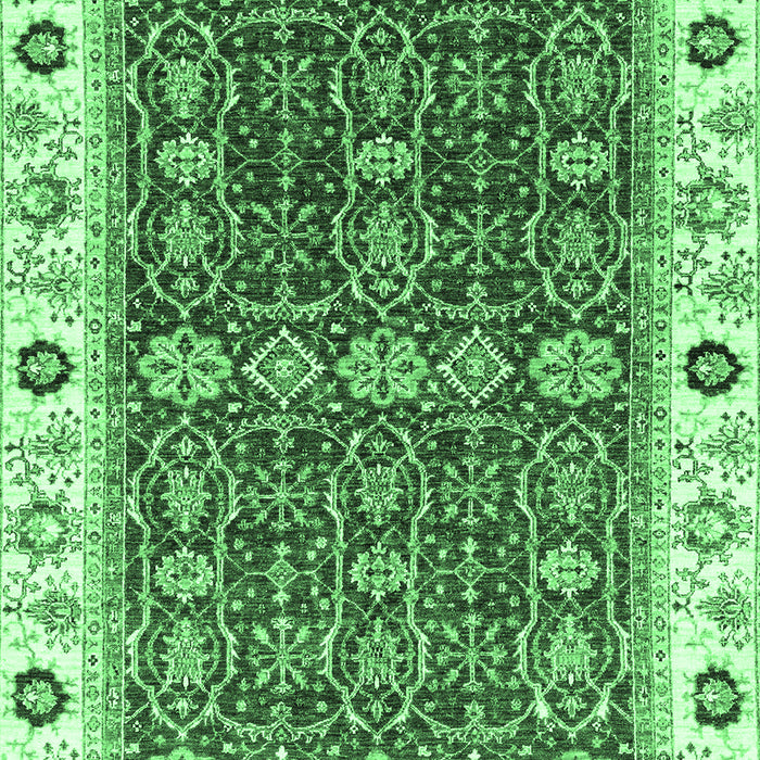 Machine Washable Oriental Emerald Green Traditional Area Rugs, wshabs3267emgrn