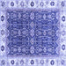 Square Machine Washable Oriental Blue Traditional Rug, wshabs3267blu