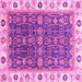 Square Machine Washable Oriental Pink Traditional Rug, wshabs3267pnk