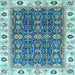 Square Oriental Light Blue Traditional Rug, abs3267lblu