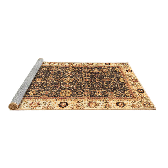 Sideview of Machine Washable Oriental Brown Traditional Rug, wshabs3267brn