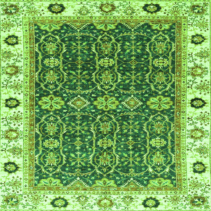 Square Oriental Green Traditional Rug, abs3267grn