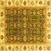 Square Oriental Yellow Traditional Rug, abs3267yw