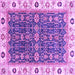 Square Machine Washable Oriental Purple Traditional Area Rugs, wshabs3267pur