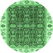 Round Oriental Emerald Green Traditional Rug, abs3267emgrn