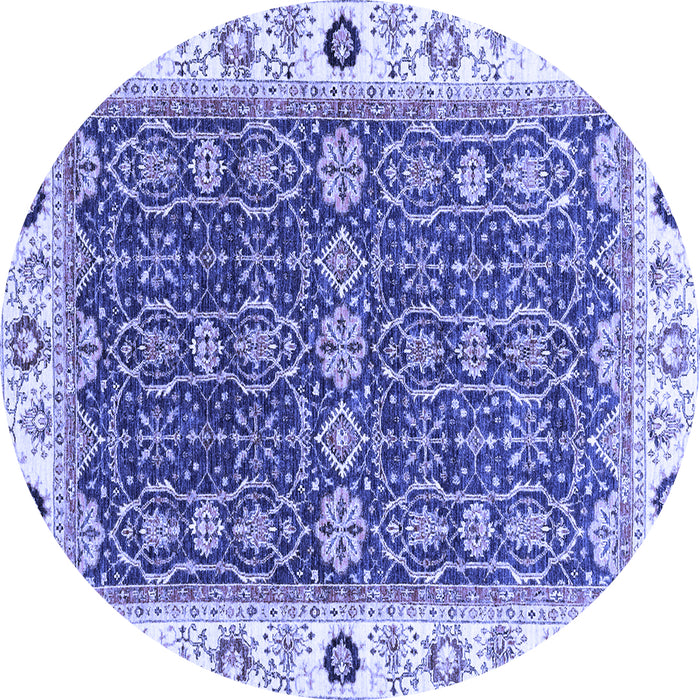 Round Oriental Blue Traditional Rug, abs3267blu