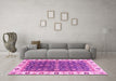 Machine Washable Oriental Pink Traditional Rug in a Living Room, wshabs3267pnk