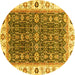 Round Oriental Yellow Traditional Rug, abs3267yw