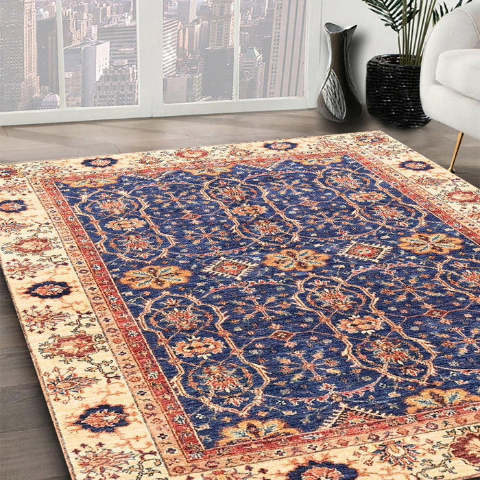 Machine Washable Abstract Rosy-Finch Purple Rug in a Family Room, wshabs3267