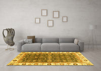 Machine Washable Oriental Yellow Traditional Rug, wshabs3267yw