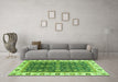 Machine Washable Oriental Green Traditional Area Rugs in a Living Room,, wshabs3267grn