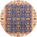 Round Machine Washable Abstract Rosy-Finch Purple Rug, wshabs3267