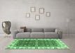 Machine Washable Oriental Emerald Green Traditional Area Rugs in a Living Room,, wshabs3267emgrn