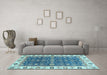 Machine Washable Oriental Light Blue Traditional Rug in a Living Room, wshabs3267lblu