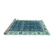 Sideview of Machine Washable Oriental Light Blue Traditional Rug, wshabs3267lblu