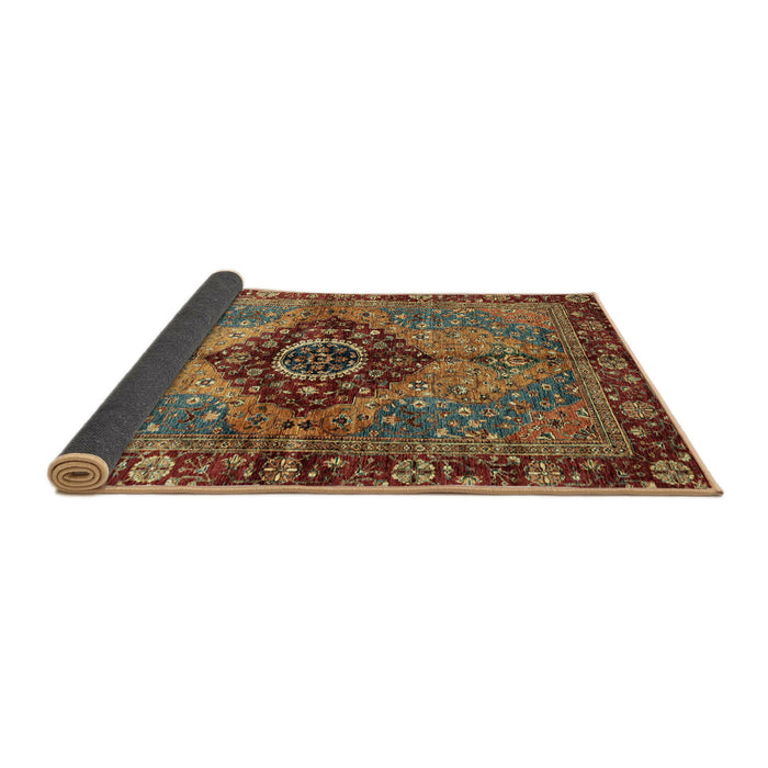 Sideview of Abstract Saffron Red Persian Rug, abs3268