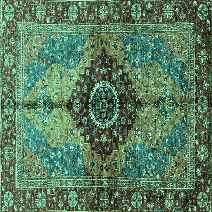 Square Persian Turquoise Traditional Rug, abs3268turq