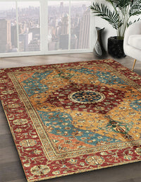 Abstract Saffron Red Persian Rug, abs3268