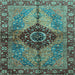 Square Persian Light Blue Traditional Rug, abs3268lblu