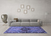 Machine Washable Persian Blue Traditional Rug in a Living Room, wshabs3268blu