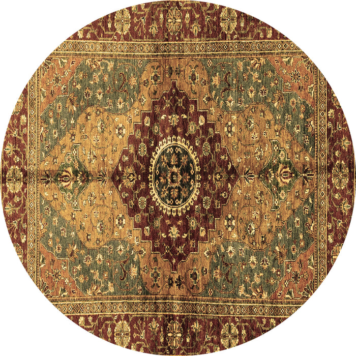 Round Persian Brown Traditional Rug, abs3268brn